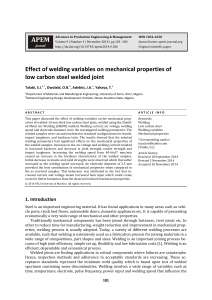 Effect of welding variables on mechanical properties of low carbon