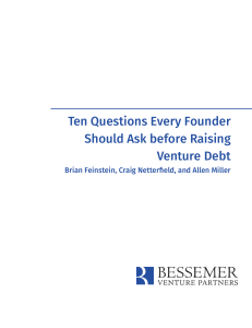 Ten Questions Every Founder Should Ask before Raising Venture