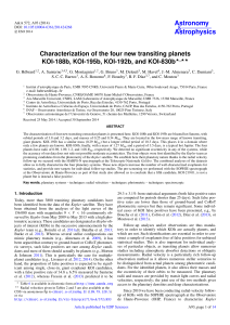 Characterization of the four new transiting planets KOI