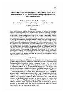 Adaptation of certain histological techniques for in situ