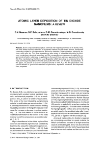 ATOMIC LAYER DEPOSITION OF TIN DIOXIDE NANOFILMS: A