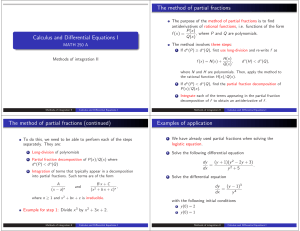 Calculus and Differential Equations I