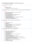 3.5 Transcription and translation – summary of