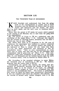 20th Year of Artaxerxes - Bible Student Chronology