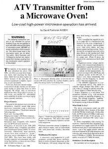 ATV Transmitter from a Microwave Oven!