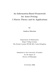 An Information-Based Framework for Asset Pricing: X