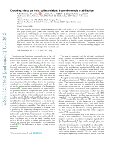 Crowding effect on helix-coil transition: beyond entropic stabilization