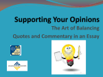 The Art of Balancing Quotes and Commentary in an Essay