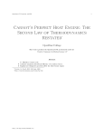 Carnot`s Perfect Heat Engine: The Second Law of