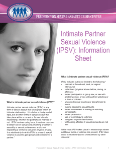 Intimate Partner Sexual Violence (IPSV): Information Sheet