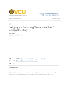 Pedagogy and Performing Shakespeare`s Text: A Comparative Study