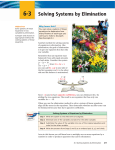 6-3 Solving Systems by Elimination