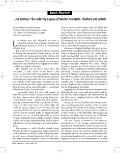 Book Review Lost History - Journal of the Islamic Medical