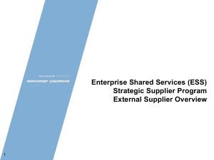 Enterprise Shared Services (ESS) Strategic Supplier Program