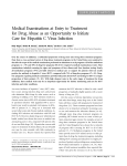 Medical Examinations at Entry to Treatment for Drug Abuse as an