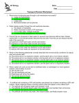 Cell Transport Practice Answers