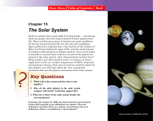 Chapter 15 The Solar System