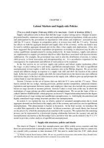 Labour Markets and Supply-side Policies