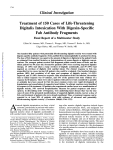 Treatment of 150 cases of life-threatening digitalis