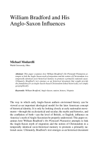 William Bradford and His Anglo-Saxon Influences