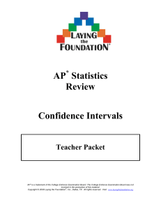 AP Statistics Review Confidence Intervals