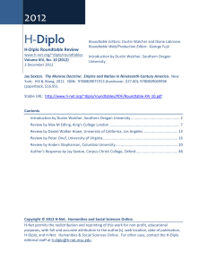 H-Diplo Roundtables, Vol. XIV, No. 10 (2012)