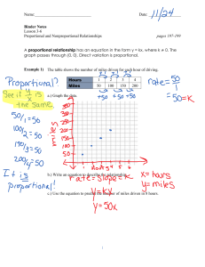 Lesson 3-6 Proportional and Nonproportional Relationships