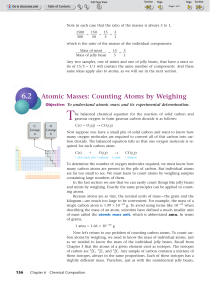 Atomic Masses: Counting Atoms by Weighing