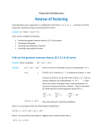 Review of factoring