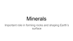 Minerals