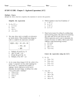 STUDY GUIDE : Chapter 3 : Algebraic