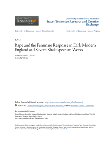 Rape and the Feminine Response in Early Modern England and