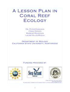 A Lesson Plan in Coral Reef Ecology
