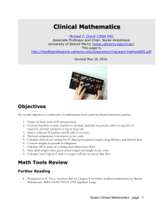 Clinical mathematics review - College of Health Professions