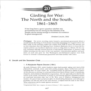 Chapter 20- Girding for War- North and the South