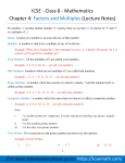 Chapter 4 Factors and Multiples