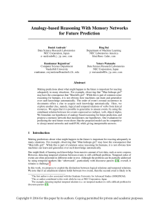 Analogy-based Reasoning With Memory Networks - CEUR