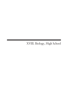 XVIII. Biology, High School - Massachusetts Department of