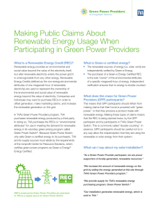Making Public Claims About Renewable Energy Usage