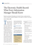 The Electronic Health Record: What Every Information Manager
