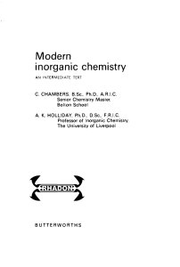 Modern inorganic chemistry