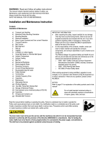 Installation and Maintenance Instruction