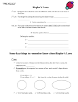 Kepler`s Laws Worksheet