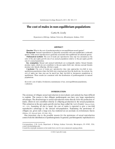 The cost of males in non-equilibrium populations