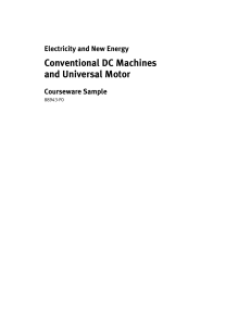 Conventional DC Machines and Universal Motor - Lab-Volt