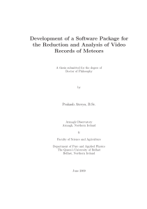 Development of a Software Package for the Reduction and Analysis