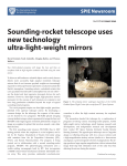 Sounding-rocket telescope uses new technology ultra-light