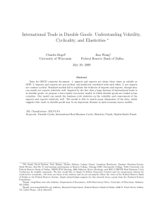 International Trade in Durable Goods: Understanding Volatility
