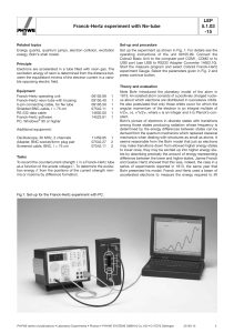 LEP 5.1.03 -15 Franck-Hertz experiment with Ne-tube