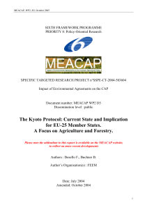The Kyoto Protocol - Current State and Implications for EU